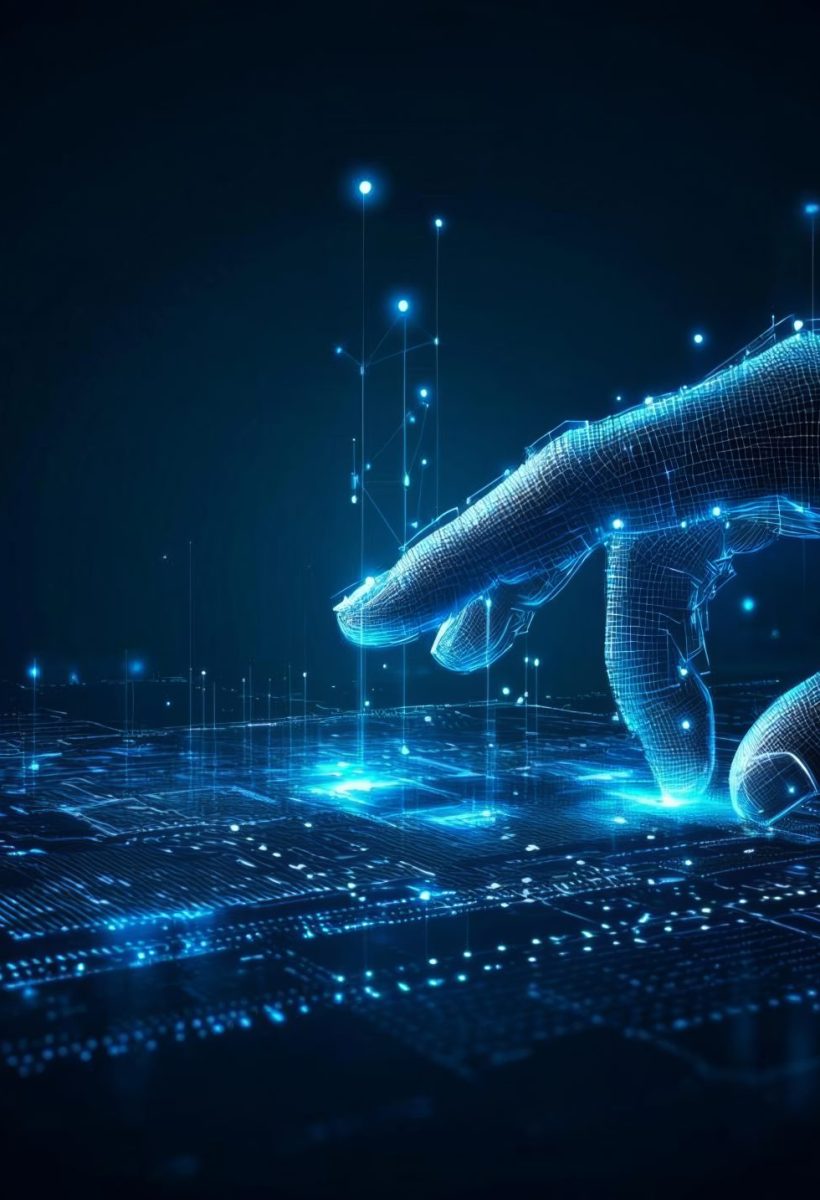 hand-touch-digital-hud-interface-futuristic-technology-background-virtual-computer-screen-display-ui-future-concept-cyber-communication-hologram-innovation-internet-syste